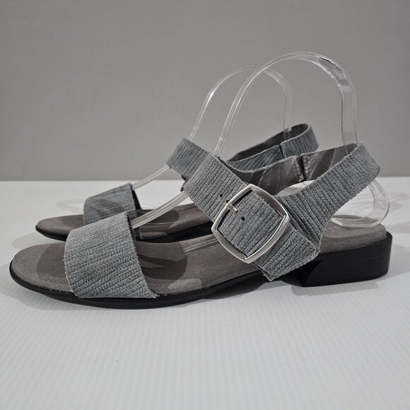 Munro Shoes - Munro Cleo Sandal Open Toe Gray Light Blue Leather Size 10